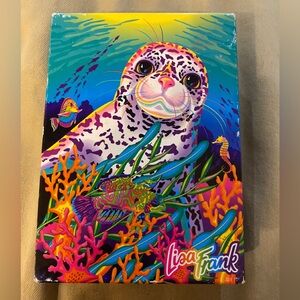 Vintage Lisa Frank seal pup rainbow reed cardboard box